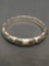 High Polished & Texture Finished Bamboo Design 10mm Wide 3in Diameter Sterling Silver Hinged Bangle