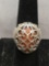 Carolyn Pollack Relios Collection Filigree Detailed Orange Cabochon Center Gem High Polished