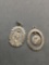 Lot of Two Virgin Mary Themed Sterling Silver Protection Medallions