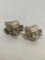 Old Pawn Mexico Style Pair of Aztec Themed Comedy & Tragedy Sterling Silver Cufflinks