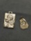 Lot of Two Virgin Mary & Jesus Christ Themed Sterling Silver Protection Medallions