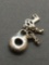 Chamilia Designer Sterling Silver Bracelet Charm w/ Three Key Accents