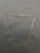 Box Link 1mm Wide 10in Long Gold-Tone Sterling Silver Chain