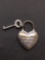 Tiffany & Co Designer 35mm Tall 25mm Wide Heart & Key Themed Sterling Silver Pendant