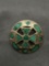 Malachite Inlay Detailed Templar Cross Symbol Center Engraving Detailed Round 30mm Diameter Sterling