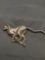 Detailed Cheetah Themed 3in Long 2.5in Tall Sterling Silver Brooch