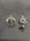 Lot of Two Sterling Silver Multi-Colored Gemstone Accented Charms