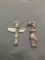 Lot of Two Sterling Silver Charms, One Native American Totem & One Grecian Statue