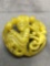 Asian Style Hand-Carved Round 50mm Diameter Matriarch Themed Green Jade Pendant