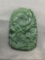 Asian Style Hand-Carved Dragon Themed 50mm Tall 30mm Wide Green Jade Pendant