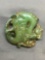 Asian Style Hand-Carved Sphinx Motif Round 50mm Green Jade Pendant