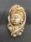 Asian Style Hand-Carved Buddha Design 3.5in Tall 2in Wide White Jade Pendant