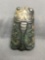 Asian Style Hand-Carved Cicada Themed Good Luck Green Jade 3in Tall 2in Wide Figurine