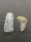 Lot of Two Asian Style Hand-Carved Miscellaneous Jade Pendants