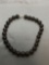 Round 15mm Smokey Topaz Beaded 18in Long Toggle Necklace