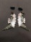 Lot of Two Abalone Inlaid Pairs of Fashion Earrings, One Parrot Design w/ Mother of Pearl Accents &