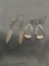 Lot of Two Silver-Tone Pairs of Fashion Earrings