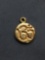 Round 10mm Hindu OM Peace Symbol Gold-Tone Sterling Silver Pendant