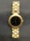 Prestige by Waltham Branded Round 36mm Gold-Tone Bezel Stainless Steel Watch w/ Bracelet