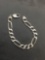Medium Gauge Figaro Link 9mm Wide 8in Long Sterling Silver Bracelet