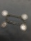 Double Curb Link 8mm Wide 8in Long Sterling Silver Bracelet w/ Four Charms