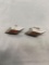 Mexican Made Beto Designer Diamond Shaped 35x15mm Wood Inlaid Pair of Sterling Silver Cufflinks