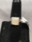 Square 10mm Mother of Pearl Center w/ Curb Link Detailed Shoulders High Polished Sterling Silver