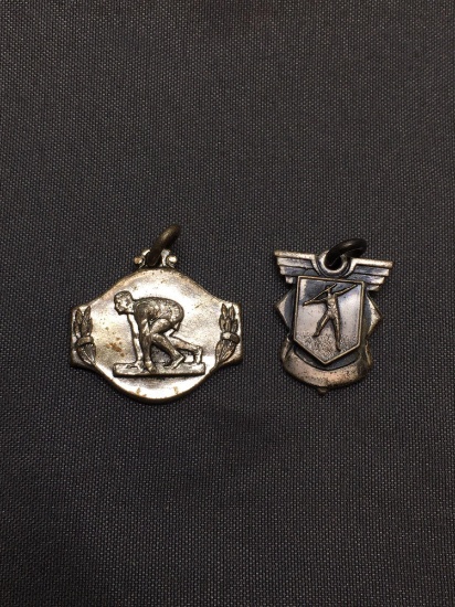 Lot of Two Sterling Silver Sports Themed Charms