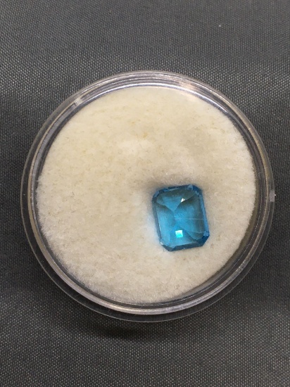 Emerald Cut Faceted 10x8mm Loose Blue Topaz Gemstone