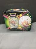 Factory Sealed Pokemon SHINING FATES 6 Booster Pack Eldegoss V Collector Tin