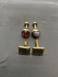 Lot of Two Various Style Fashion Pairs of Cufflinks