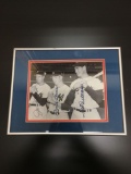 Framed Signed 8x10 Photo JOE DIMAGGIO, MICKEY MANTLE, TED WILLIAMS Autographed