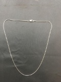 New Snake Link 1.0mm Wide 18in Long High Polished Italian Made Sterling Silver Chain