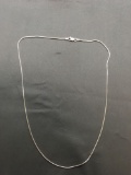 New Snake Link 1.0mm Wide 20in Long High Polished Italian Made Sterling Silver Chain