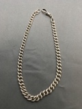 Medium Gauge Curb Link 8.5mm Wide 14in Long Sterling Silver Chain