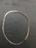 New Herringbone Link 4.5mm Wide 16in Long High Polished Sterling Silver Necklace