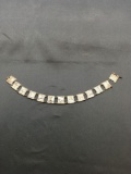 Jerusalem Themed 8mm Wide 7in Long Sterling Silver Link Bracelet