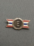 Army Navy Production Award Enameled 23mm Long 11mm Tall Sterling Silver Commemorative Pin