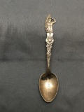 Native American Chieftain Themed 5in Long 1in Wide Signed Designer Sterling Silver Collectible Spoon