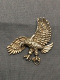 Soaring Eagle Themed 35mm Tall 25mm Wide Detailed Sterling Silver Pendant