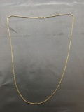 Rope Link 1.5mm Wide 30in Long Gold-Tone Sterling Silver Chain