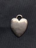 High Polished 22mm Tall 17mm Wide Engravable Sterling Silver Heart Pendant
