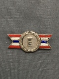 Army Navy Production Award Enameled 30mm Long 15mm Tall Sterling Silver Commemorative Pin