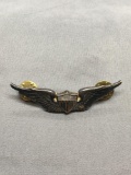 Signed Designer Aviation Wings 63mm Wide 17mm Tall Commemorative Sterling Silver Pin