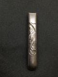Filigree Engraving Detailed Brush Finished 45mm Wide 7mm Tall Sterling Silver Tie Clip
