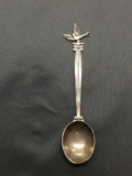 Winged Dove Detailed 4.5in Long 1in Wide Sterling Silver Signed Designer Collectible Spoon