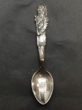 Native American Chieftain Themed 4.5in Long 1in Wide Signed Designer Sterling Silver Collectible