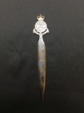 Royal Hong Kong Defence Force Motif 5.5in Long 1.25in Wide Sterling Silver Letter Opener