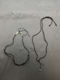 Lot of Two Jade Beaded Nylon Necklaces