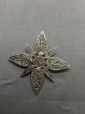 John Hardy Designer Balinese Design 3in Diameter Silver-Tone Star Pin